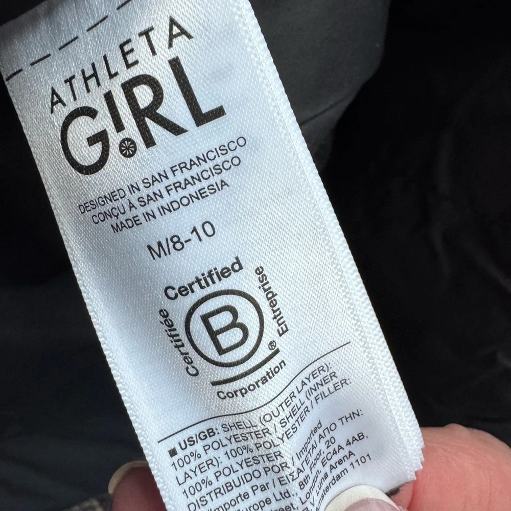 Athleta Girl Black Reversible Outerwear